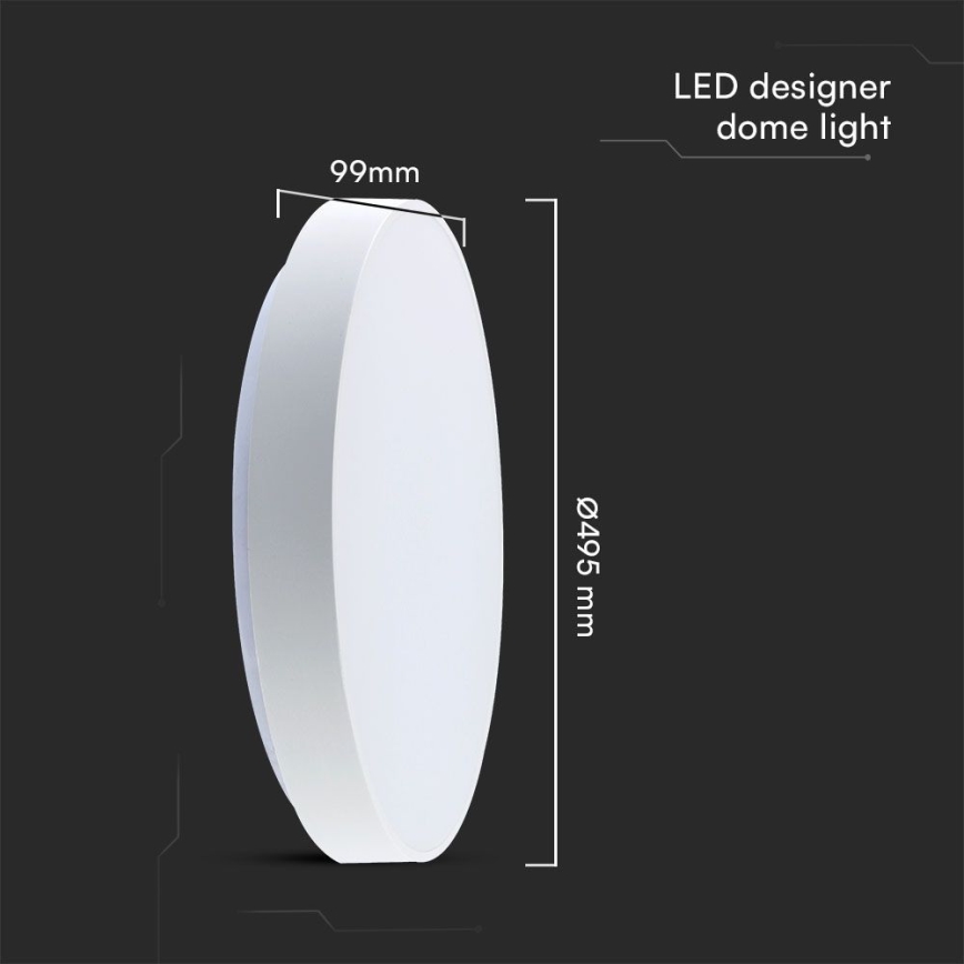 LED Zatemnitvena stropna svetilka LED/60W/230V 3000-6500K 49,5 cm bela + Daljinski upravljalnik