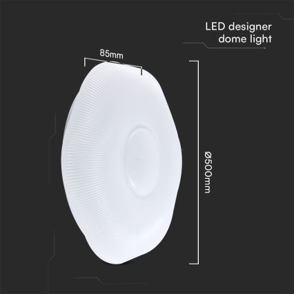 LED Zatemnitvena stropna svetilka LED/60W/230V 3000-6500K 50 cm bela + Daljinski upravljalnik