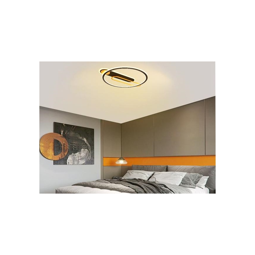 LED Zatemnitvena stropna svetilka LED/60W/230V 3000-6500K črna + Daljinski upravljalnik