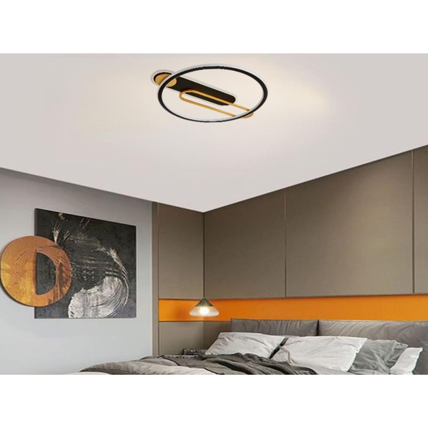 LED Zatemnitvena stropna svetilka LED/60W/230V 3000-6500K črna + Daljinski upravljalnik