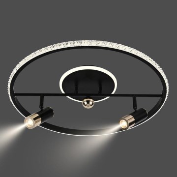LED Zatemnitvena stropna svetilka LED/60W/230V 3000-6500K črna + Daljinski upravljalnik