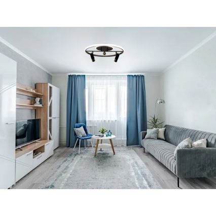 LED Zatemnitvena stropna svetilka LED/60W/230V 3000-6500K črna + Daljinski upravljalnik