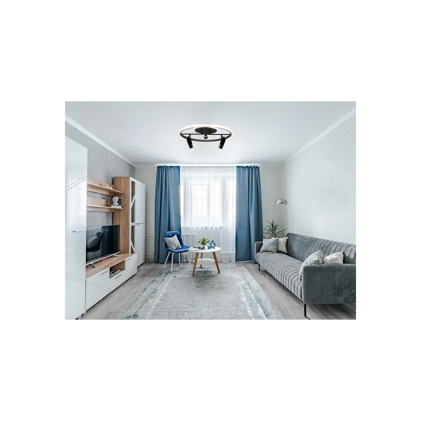 LED Zatemnitvena stropna svetilka LED/60W/230V 3000-6500K črna + Daljinski upravljalnik