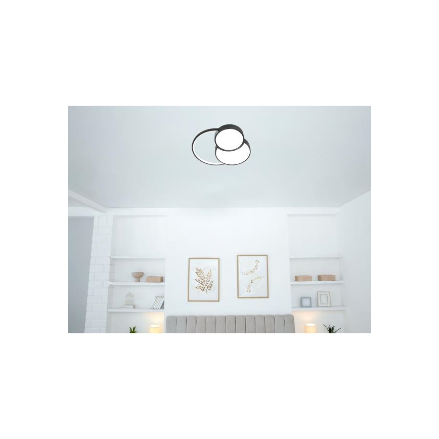 LED Zatemnitvena stropna svetilka LED/60W/230V 3000-6500K črna + Daljinski upravljalnik