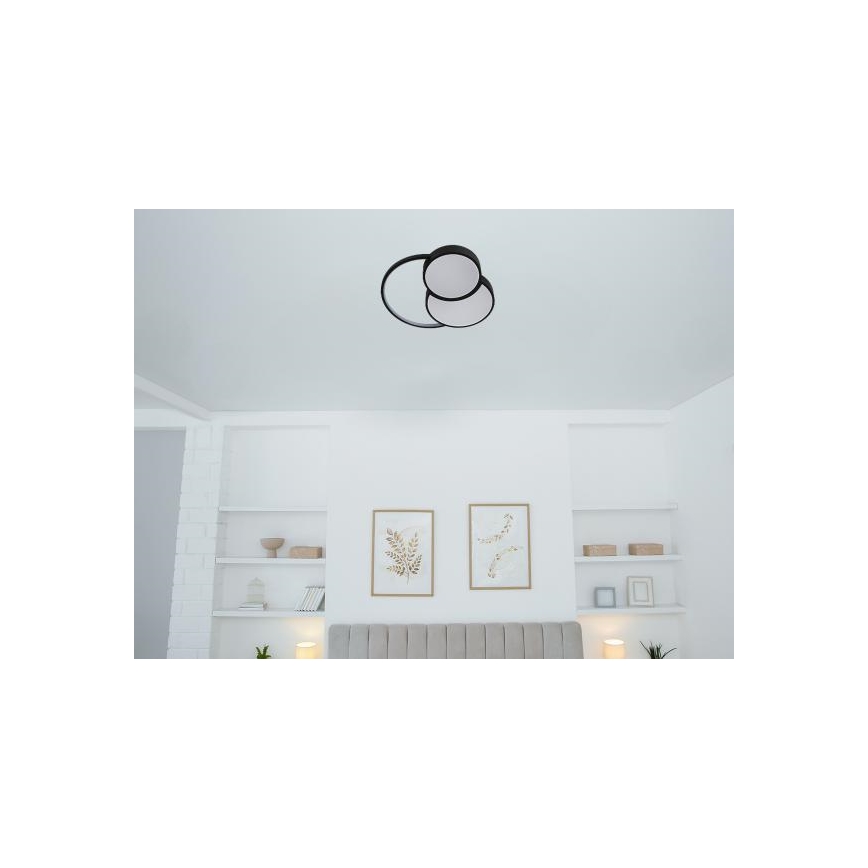 LED Zatemnitvena stropna svetilka LED/60W/230V 3000-6500K črna + Daljinski upravljalnik