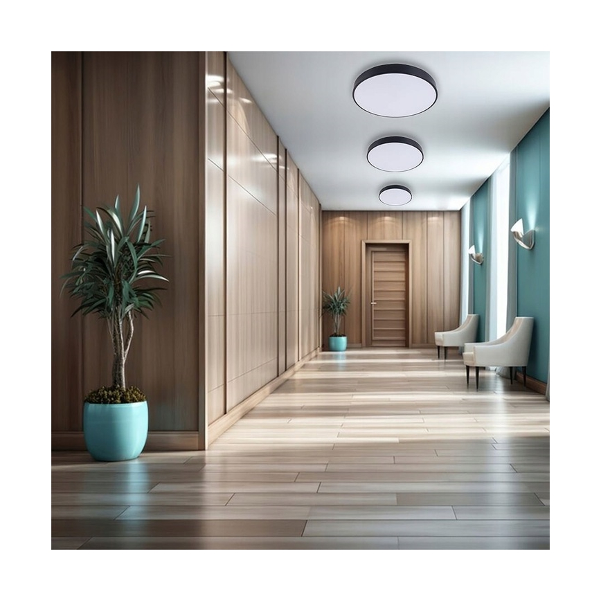 LED Zatemnitvena stropna svetilka LED/60W/230V 3000-6500K pr. 60 cm črna + Daljinski upravljalnik