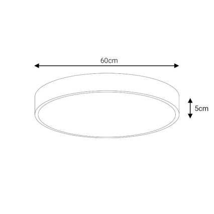 LED Zatemnitvena stropna svetilka LED/60W/230V 3000-6500K pr. 60 cm črna + Daljinski upravljalnik