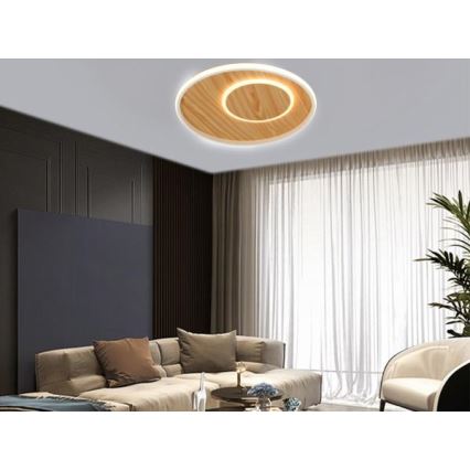 LED Zatemnitvena stropna svetilka LED/65W/230V 3000-6500K rjava + Daljinski upravljalnik