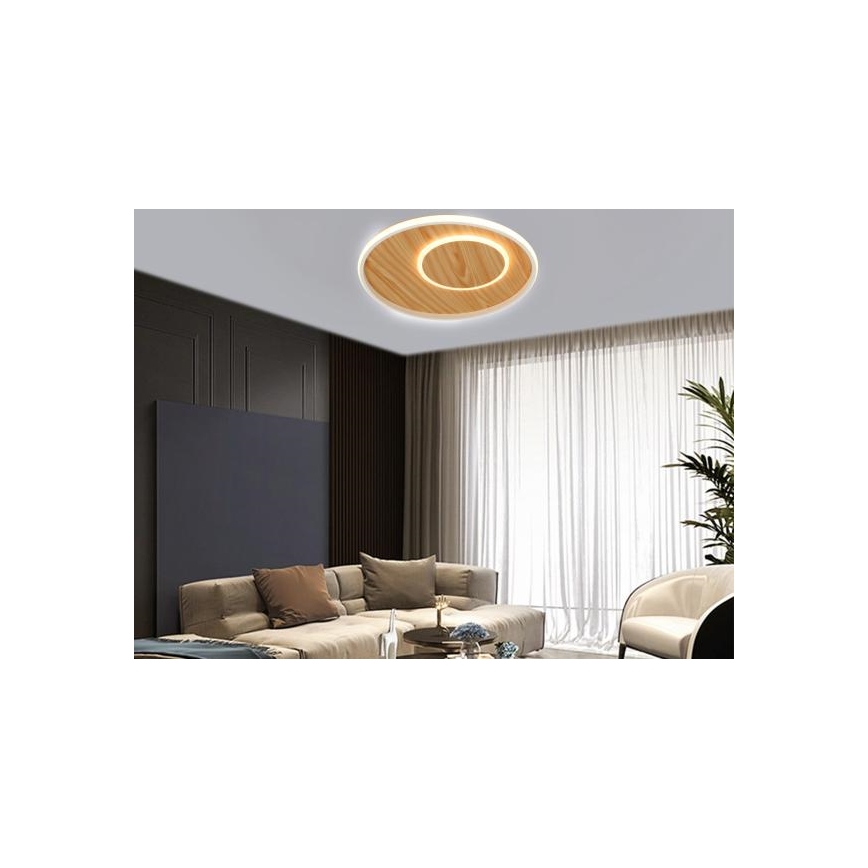 LED Zatemnitvena stropna svetilka LED/65W/230V 3000-6500K rjava + Daljinski upravljalnik