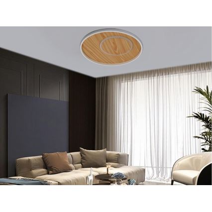 LED Zatemnitvena stropna svetilka LED/65W/230V 3000-6500K rjava + Daljinski upravljalnik