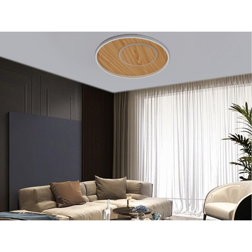 LED Zatemnitvena stropna svetilka LED/65W/230V 3000-6500K rjava + Daljinski upravljalnik