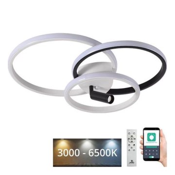 LED Zatemnitvena stropna svetilka LED/70W/230V 3000-6500K bela/črna + Daljinski upravljalnik