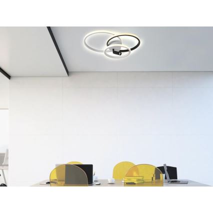 LED Zatemnitvena stropna svetilka LED/70W/230V 3000-6500K bela/črna + Daljinski upravljalnik