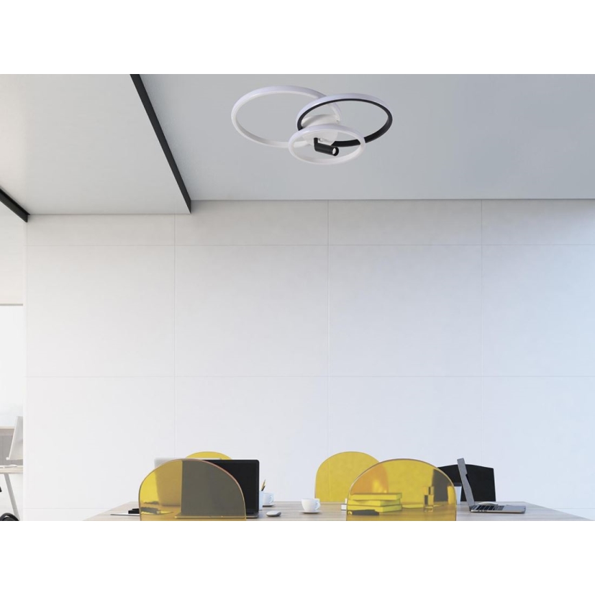 LED Zatemnitvena stropna svetilka LED/70W/230V 3000-6500K bela/črna + Daljinski upravljalnik