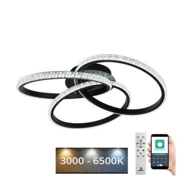 LED Zatemnitvena stropna svetilka LED/70W/230V 3000-6500K črna + Daljinski upravljalnik