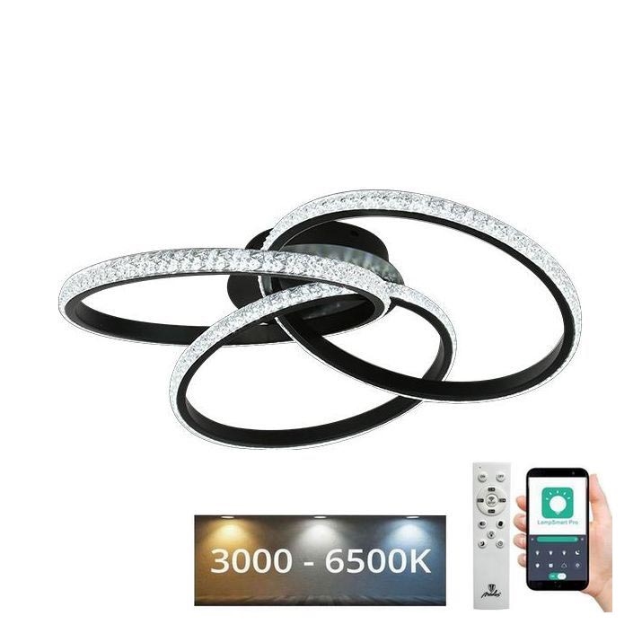 LED Zatemnitvena stropna svetilka LED/70W/230V 3000-6500K črna + Daljinski upravljalnik