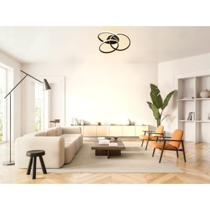 LED Zatemnitvena stropna svetilka LED/70W/230V 3000-6500K črna + Daljinski upravljalnik