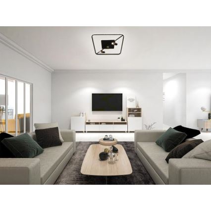 LED Zatemnitvena stropna svetilka LED/70W/230V 3000-6500K črna + Daljinski upravljalnik