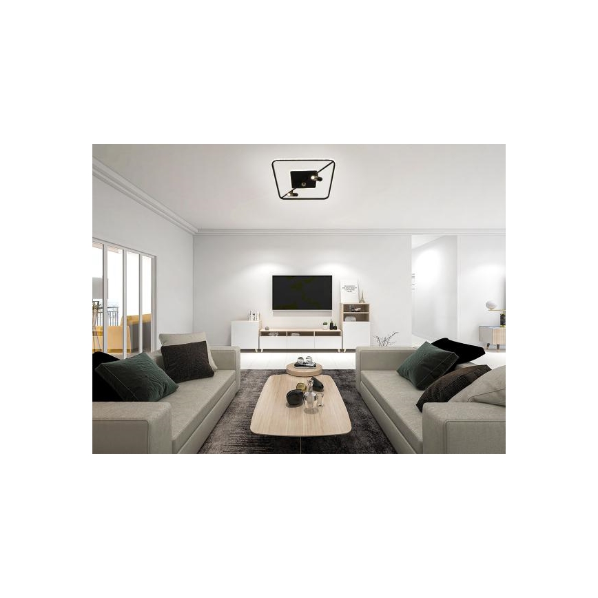 LED Zatemnitvena stropna svetilka LED/70W/230V 3000-6500K črna + Daljinski upravljalnik