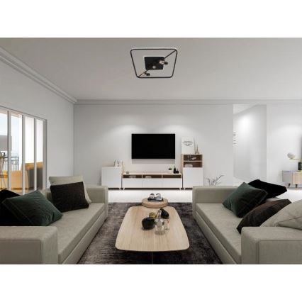 LED Zatemnitvena stropna svetilka LED/70W/230V 3000-6500K črna + Daljinski upravljalnik