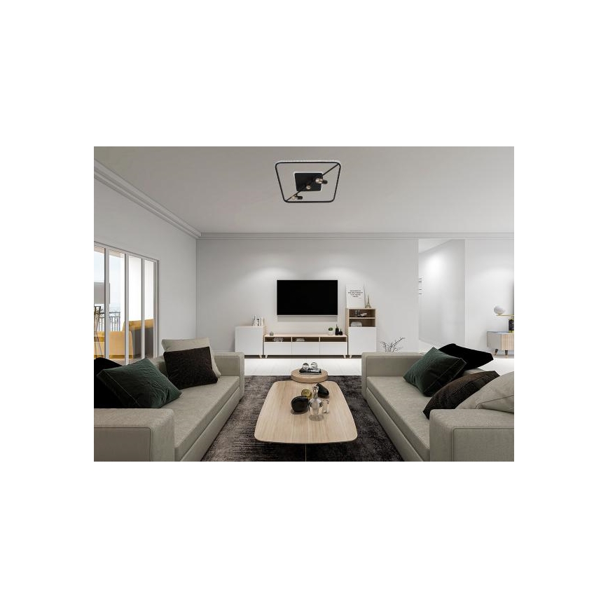 LED Zatemnitvena stropna svetilka LED/70W/230V 3000-6500K črna + Daljinski upravljalnik