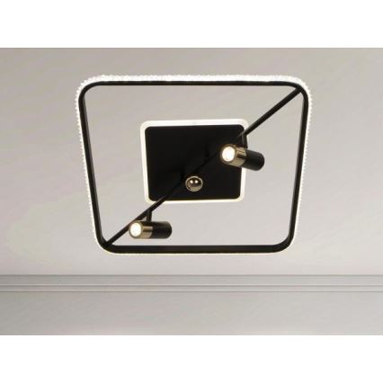 LED Zatemnitvena stropna svetilka LED/70W/230V 3000-6500K črna + Daljinski upravljalnik