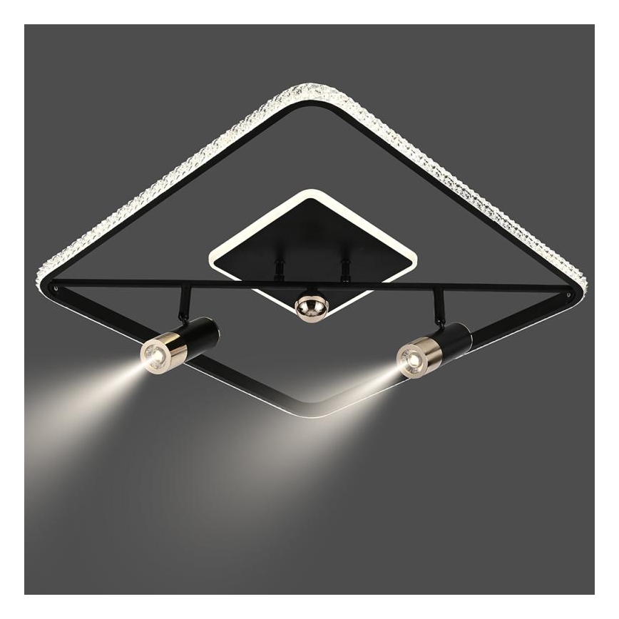 LED Zatemnitvena stropna svetilka LED/70W/230V 3000-6500K črna + Daljinski upravljalnik
