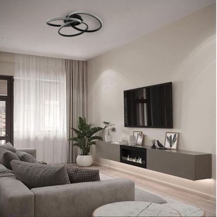 LED Zatemnitvena stropna svetilka LED/70W/230V 3000-6500K črna + Daljinski upravljalnik