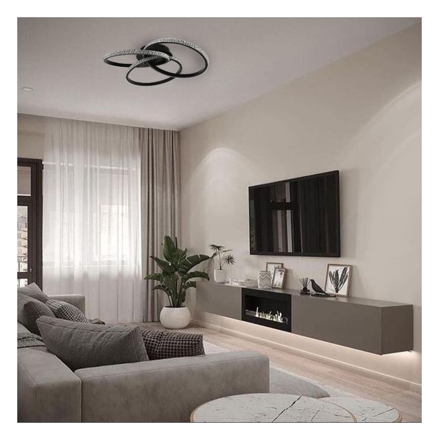 LED Zatemnitvena stropna svetilka LED/70W/230V 3000-6500K črna + Daljinski upravljalnik