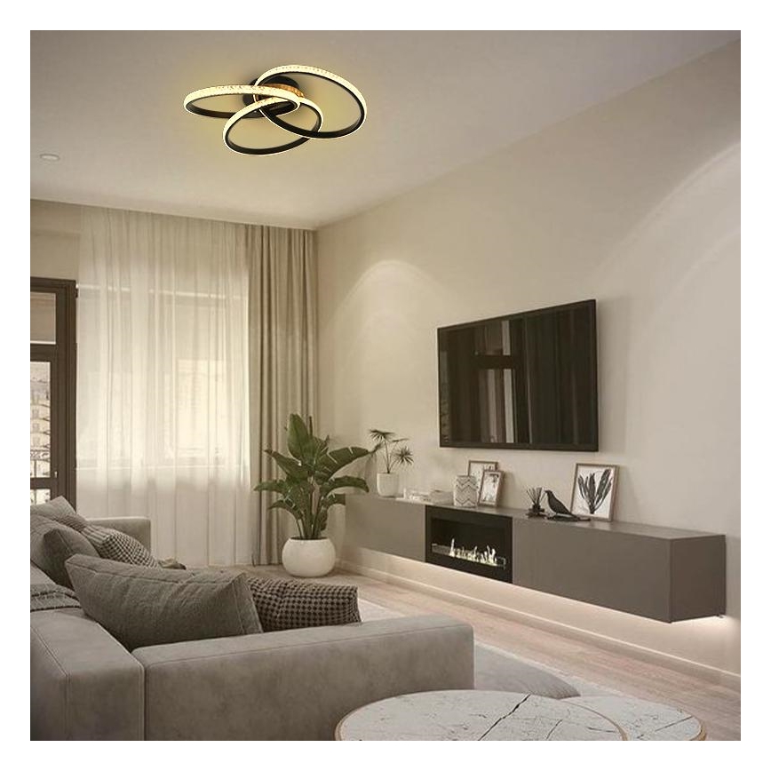 LED Zatemnitvena stropna svetilka LED/70W/230V 3000-6500K črna + Daljinski upravljalnik
