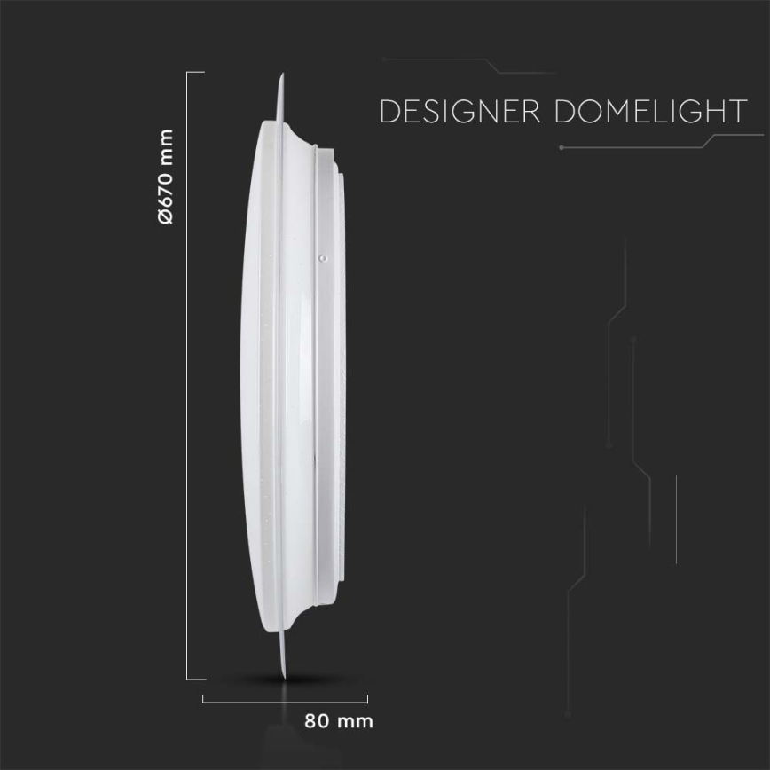 LED Zatemnitvena stropna svetilka LED/72W/230V 3000-6500K pr. 67 cm bela + Daljinski upravljalnik