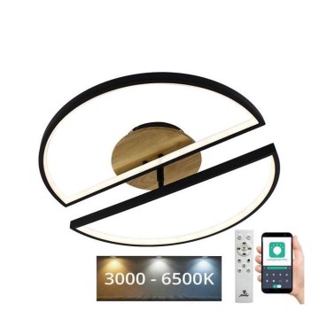 LED Zatemnitvena stropna svetilka LED/75W/230V 3000-6500K bukev + Daljinski upravljalnik