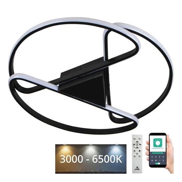 LED Zatemnitvena stropna svetilka LED/75W/230V 3000-6500K črna + Daljinski upravljalnik