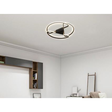 LED Zatemnitvena stropna svetilka LED/75W/230V 3000-6500K črna + Daljinski upravljalnik