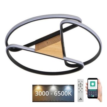 LED Zatemnitvena stropna svetilka LED/75W/230V 3000-6500K rjava/črna + Daljinski upravljalnik