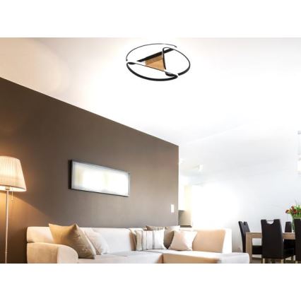 LED Zatemnitvena stropna svetilka LED/75W/230V 3000-6500K rjava/črna + Daljinski upravljalnik