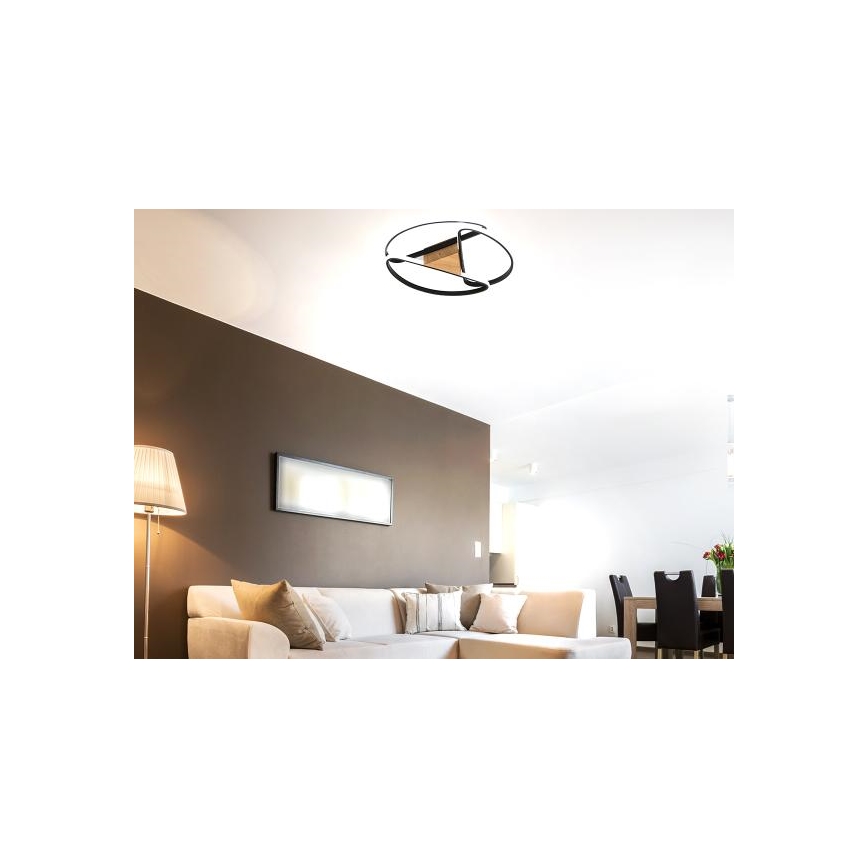 LED Zatemnitvena stropna svetilka LED/75W/230V 3000-6500K rjava/črna + Daljinski upravljalnik