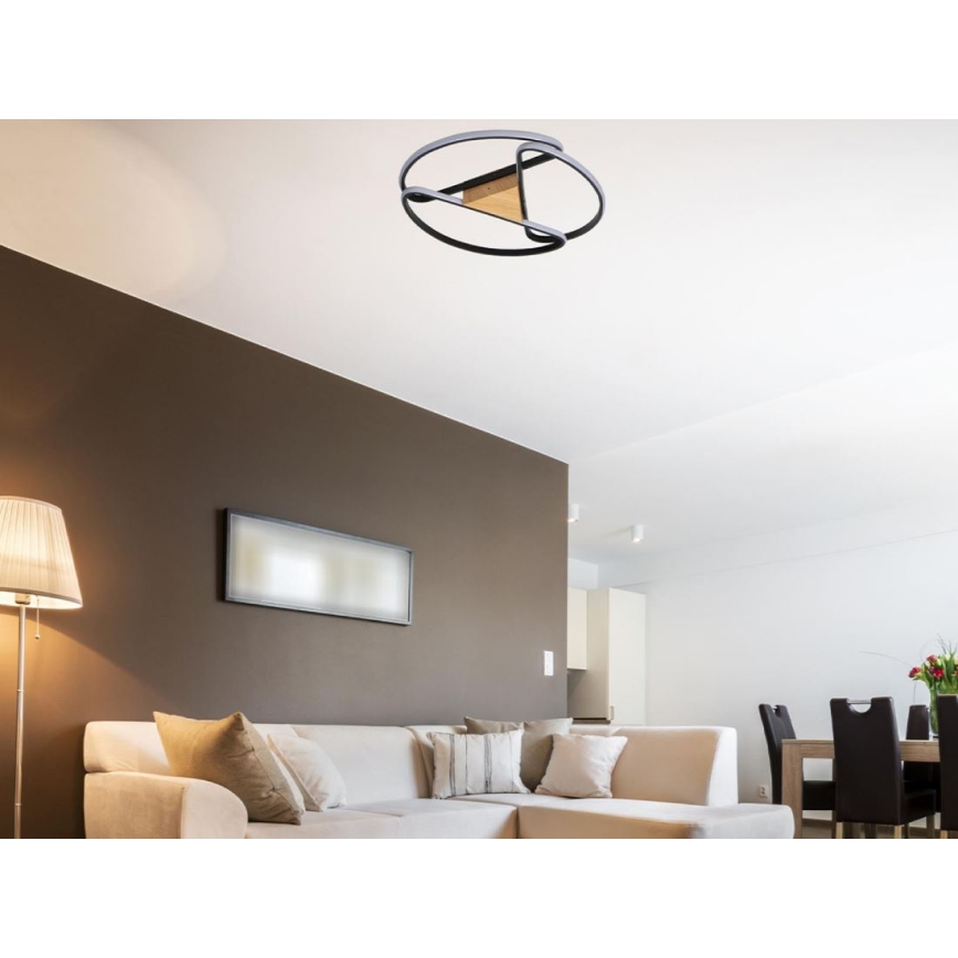 LED Zatemnitvena stropna svetilka LED/75W/230V 3000-6500K rjava/črna + Daljinski upravljalnik