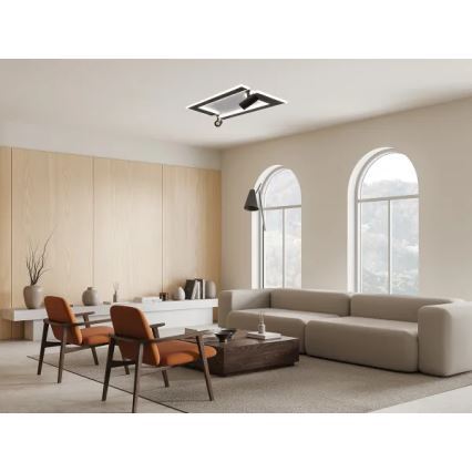 LED Zatemnitvena stropna svetilka LED/80W/230V 3000-6500K črna + Daljinski upravljalnik