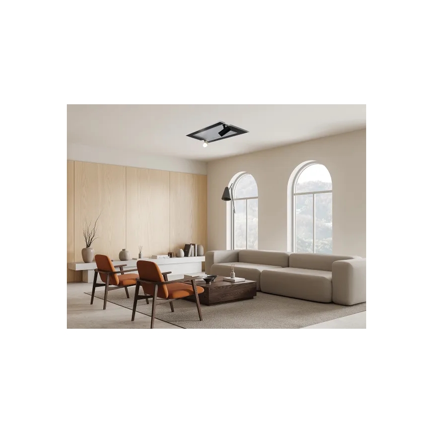 LED Zatemnitvena stropna svetilka LED/80W/230V 3000-6500K črna + Daljinski upravljalnik