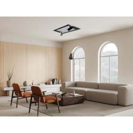 LED Zatemnitvena stropna svetilka LED/80W/230V 3000-6500K črna + Daljinski upravljalnik