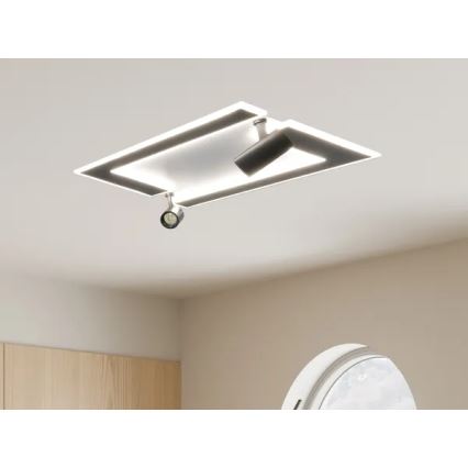 LED Zatemnitvena stropna svetilka LED/80W/230V 3000-6500K črna + Daljinski upravljalnik
