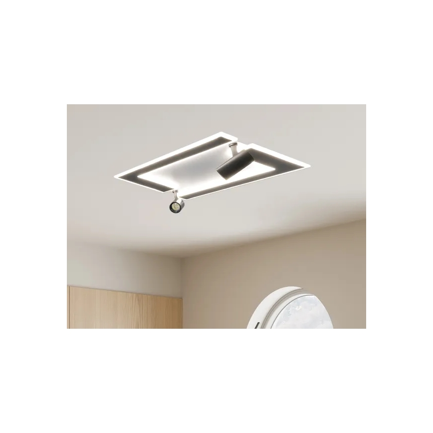 LED Zatemnitvena stropna svetilka LED/80W/230V 3000-6500K črna + Daljinski upravljalnik