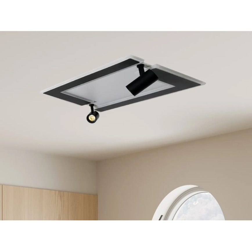 LED Zatemnitvena stropna svetilka LED/80W/230V 3000-6500K črna + Daljinski upravljalnik
