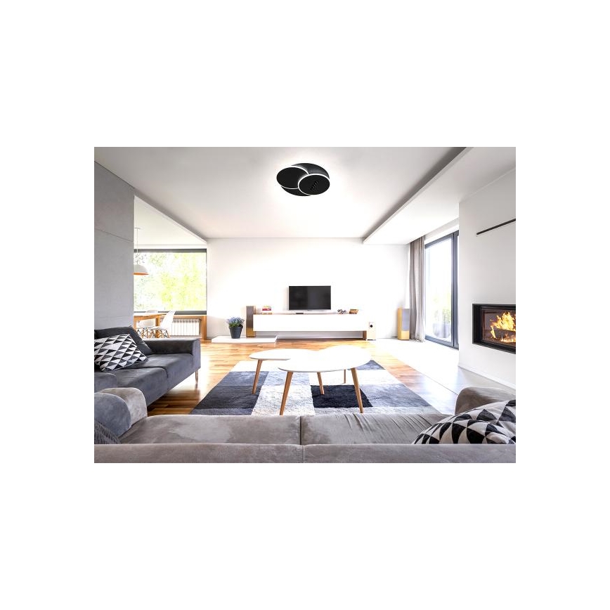 LED Zatemnitvena stropna svetilka LED/90W/230V 3000-6500K črna + Daljinski upravljalnik