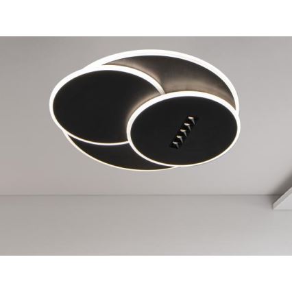 LED Zatemnitvena stropna svetilka LED/90W/230V 3000-6500K črna + Daljinski upravljalnik
