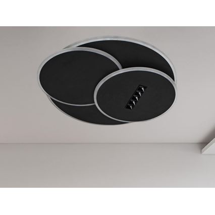 LED Zatemnitvena stropna svetilka LED/90W/230V 3000-6500K črna + Daljinski upravljalnik