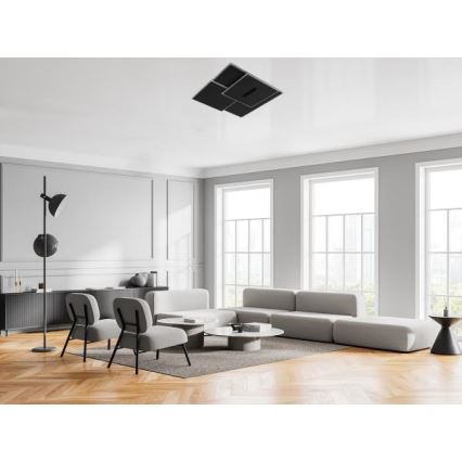 LED Zatemnitvena stropna svetilka LED/95W/230V 3000-6500K črna + Daljinski upravljalnik