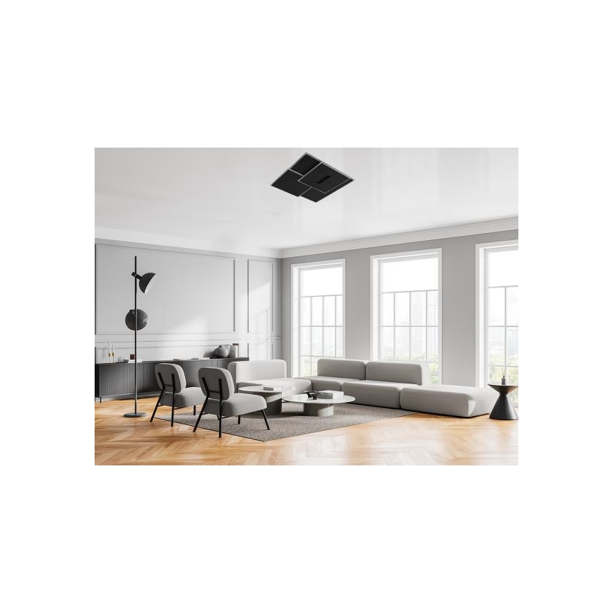 LED Zatemnitvena stropna svetilka LED/95W/230V 3000-6500K črna + Daljinski upravljalnik