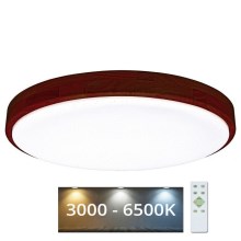 LED Zatemnitvena stropna svetilka LENA LED/60W/230V 3000-6500K hrast + Daljinski upravljalnik